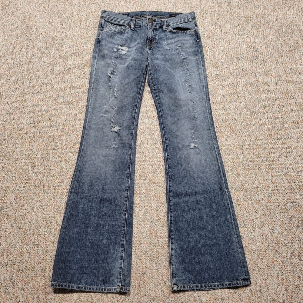 Citizens of Humanity Jeans Womens 32 Blue Distressed Ingrid #002 Low Waist Flair